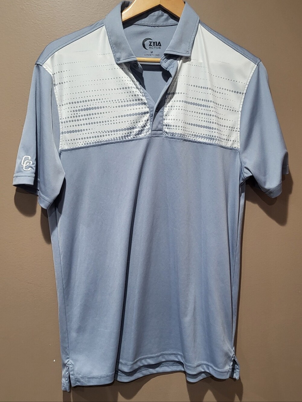ZYIA Men's Light Blue and White Polo *3/$30 Sale*